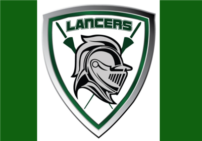  Lancer logo on green background